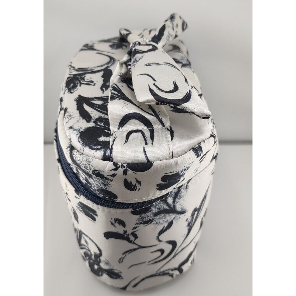 3 NEW NAVY BLUE & WHITE FLORAL MAKE-UP BAGS Zippered Toiletry Travel Case ULTA - Picture 4 of 5